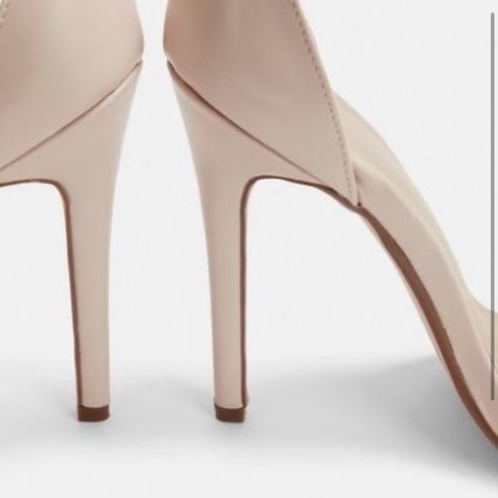 Missguided Nude Faux Leather Barely There Heels - Picture 4 of 5